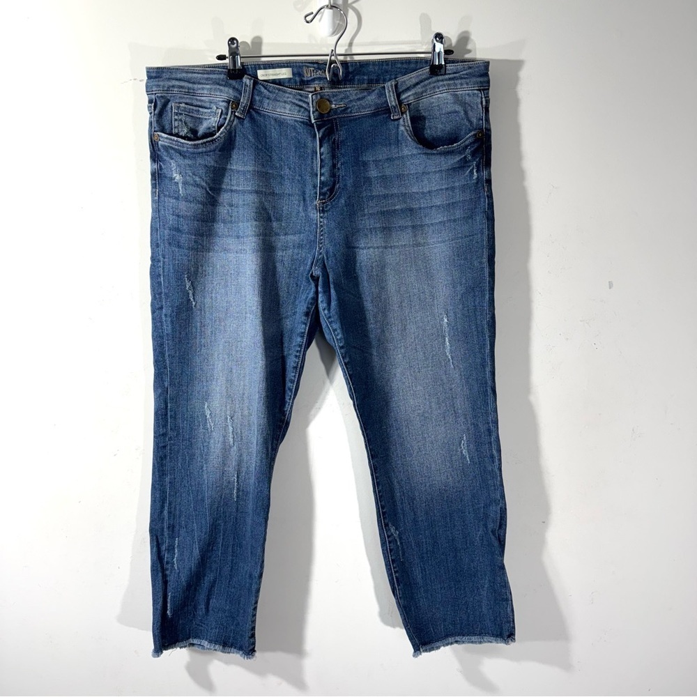 Kut From The Kloth Straight Leg Cropped Jeans Raw Hem Women’s